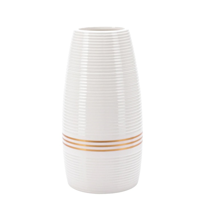 Vaza Decorativa Ella Home White Ceramica alb, 23 cm D