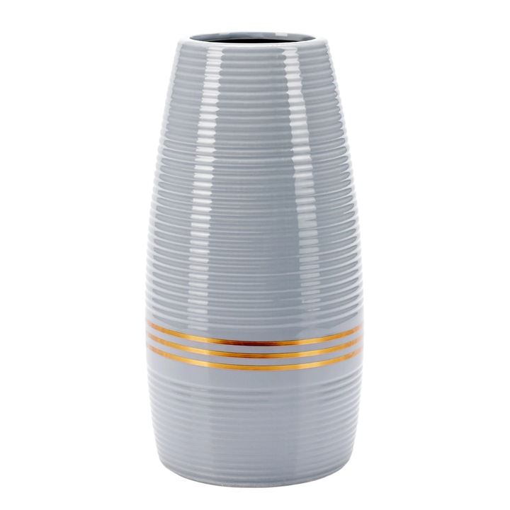 Vaza Decorativa Ella Home, Grey Ceramica Gri 23 cm D