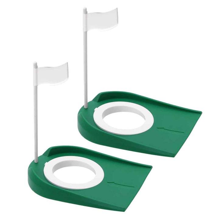 2 darabos golf edzőkellék készlet, zöld puttolópohár, műanyag / gumi anyagból, összecsukható