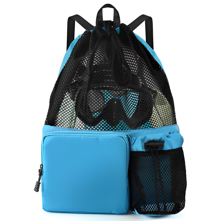 Rucsac pentru sporturi acvatice, 30 de litri cu buzunar umed/uscat, albastru