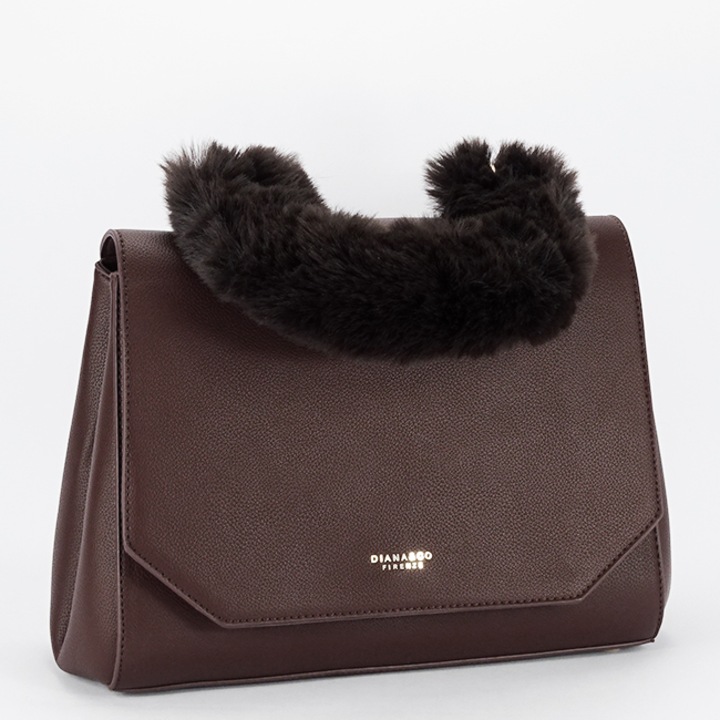 DIANA&CO táska szőrme fogantyúval B-DJD3410-4 11, Barna
