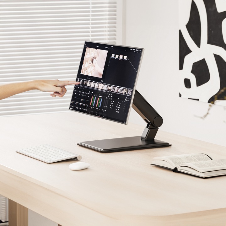 Maclean MC-989 Vrijstaande Monitorstandaard – VESA 75x75/100x100, Kantelbaar, Draaibaar & Hoogte Verstelbaar Tot 8 Kg 1 miniatura