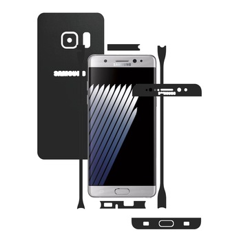 Folie de protectie Carbon Skinz, Husa de tip Skin Adeziv pentru Carcasa, Negru Mat dedicata Samsung Galaxy Note 7