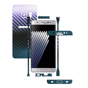 Folie de protectie Carbon Skinz, Husa de tip Skin Adeziv pentru Carcasa, Carbon Cameleon dedicata Samsung Galaxy Note 7