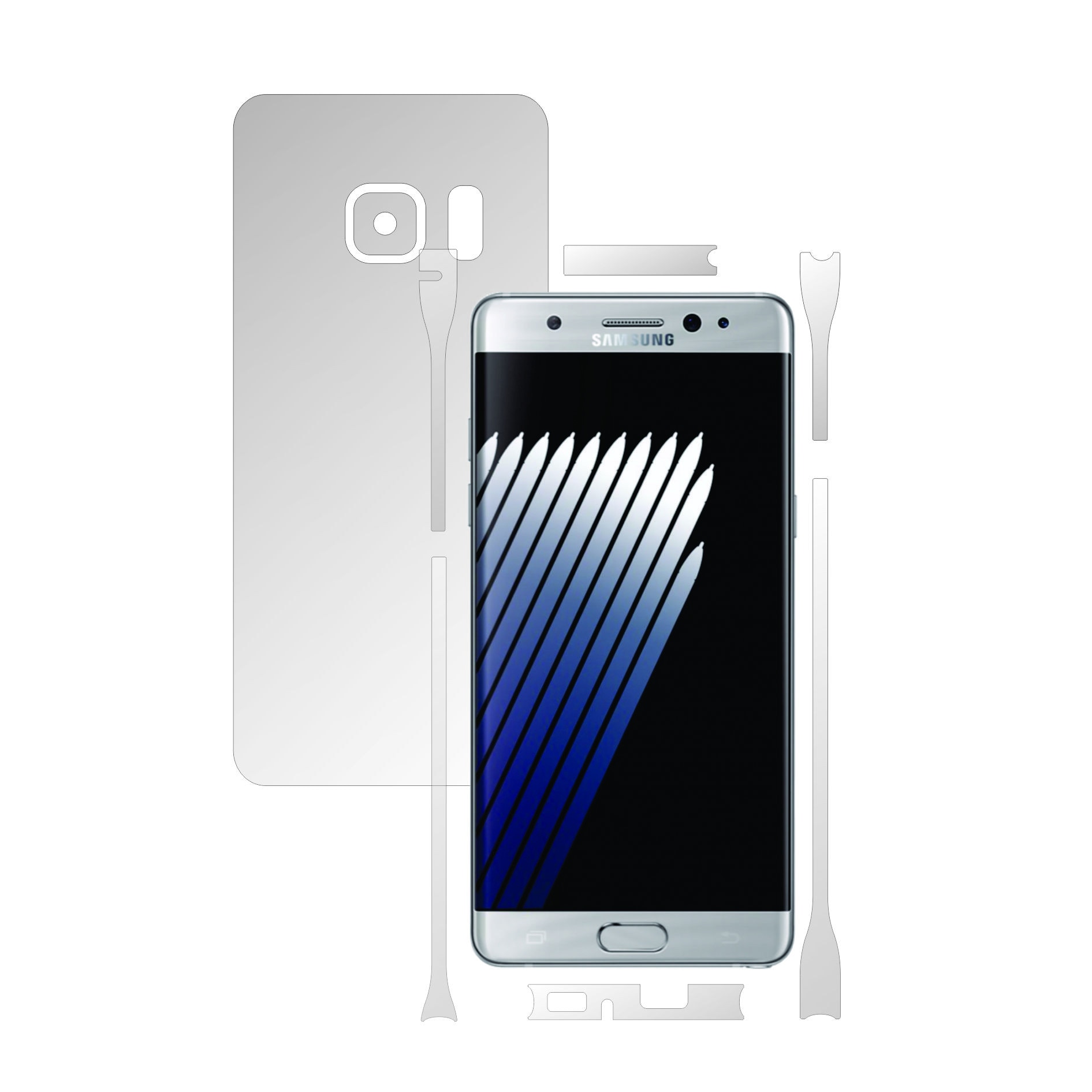 Folie Protectie Invisible Skinz Ultra-Clear AutoRegeneranta, Husa Transparenta de tip Skin Adeziv pentru Carcasa si Laterale, dedicata Samsung Galaxy Note 7, 7R, 7 FE