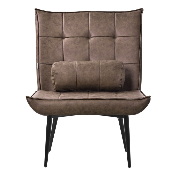 Relaxációs szék / fotel ML-Design, barna, ökológiai bőr, 79x97x100 cm, sokoldalú és tartós