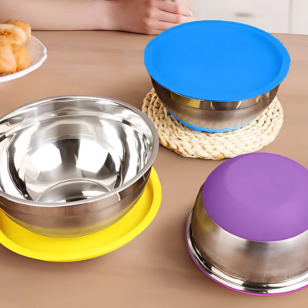 Set de 3 Castroane cu Capace Promerco®, Inox Alimentar, inchidere ...