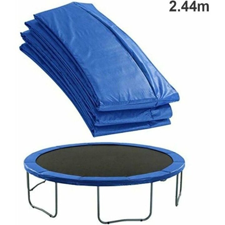 Trambulin rugóvédő 244 cm, rózsaszín/zöld béléssel - UV-álló színes PVC, kék
