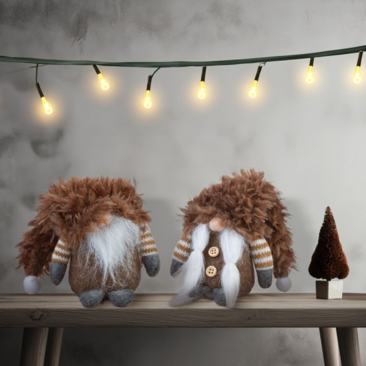 Figurina de Craciun, elf scandinav, 30cm, textil, Maro