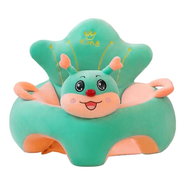 Бебешко кресло с облегалка и поставка за крачета Lucky Baby, Green Caterpillar