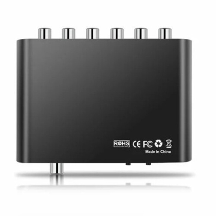 Цифров аудио конвертор Аудио декодер 5.1 SPDIF коаксиален оптичен вход, DTS AC3 към RCA 5.1/2.1 аналогов коаксиален стерео аудио декодер адаптер