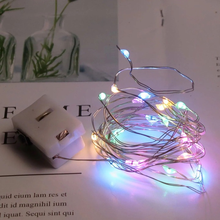 Instalatie de Craciun Deco, 2m, cu baterii incluse, multicolor