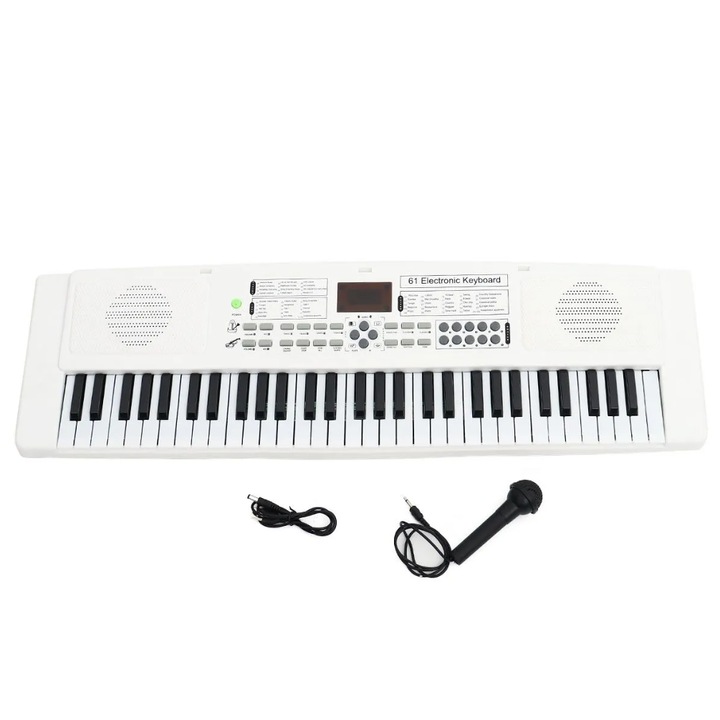 Orga Electronica Multifunctionala cu 61 de Clape, Microfon, Difuzoare Duble si Afisaj Digital