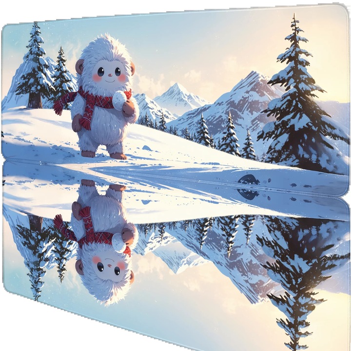 Mousepad TILT Sniezny Yeti 80x30cm, suport pentru incheietura, antiderapant