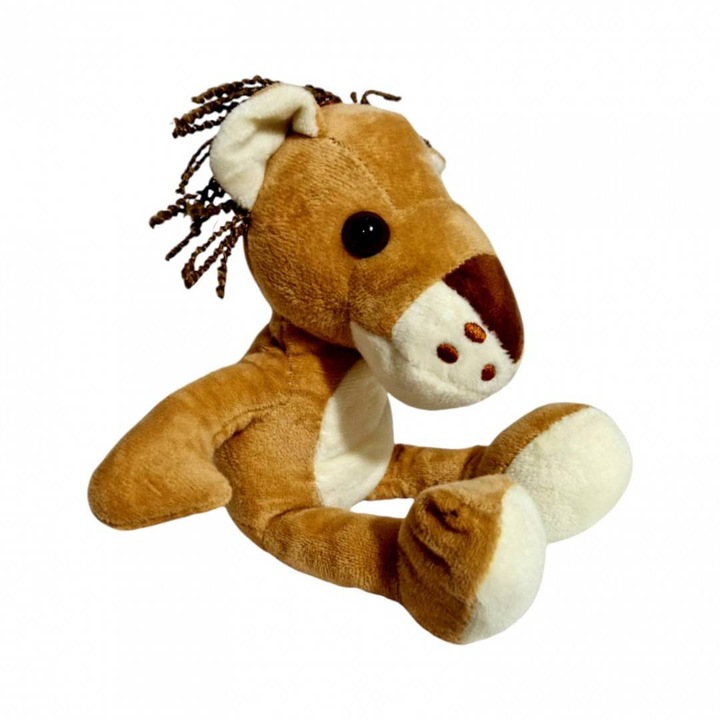 Плюшена играчка, животно от джунглата с бродирани детайли, лъв, 23 см