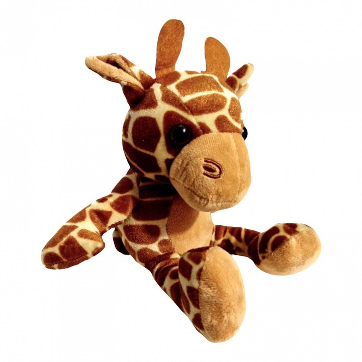 Jucarie de plus, animal jungla cu detalii brodate, girafa, 23 cm