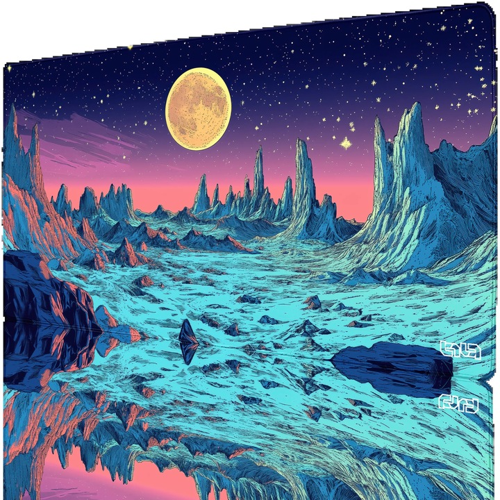 TILT Mousepad Cosmic Horizon 100x50cm, design vibrant, suport pentru incheietura