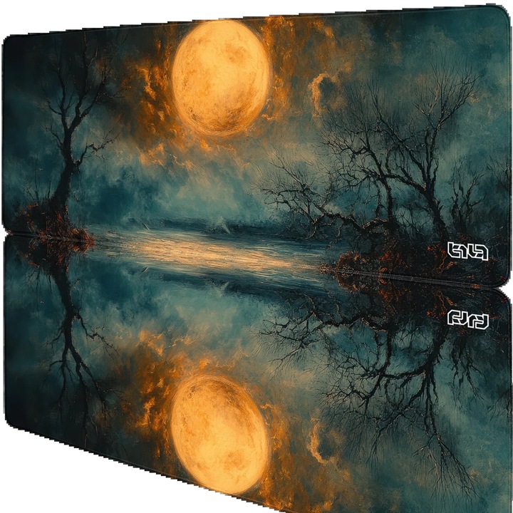 Mousepad TILT Lunar Abyss 80x30cm, waterproof, ergonomic, cu margini cusute manual