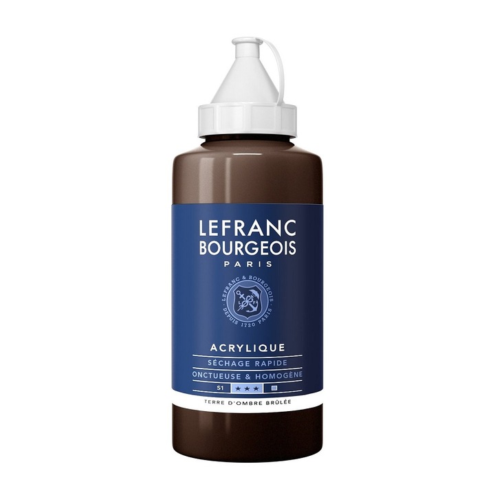 Finom akril szín, Lefranc & Bourgeois, égetett umbra 477, 750ml