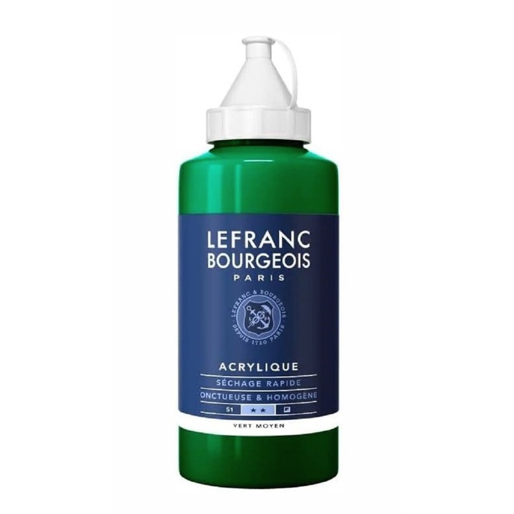 Finom akril szín, Lefranc & Bourgeois, középzöld 561, 750ml