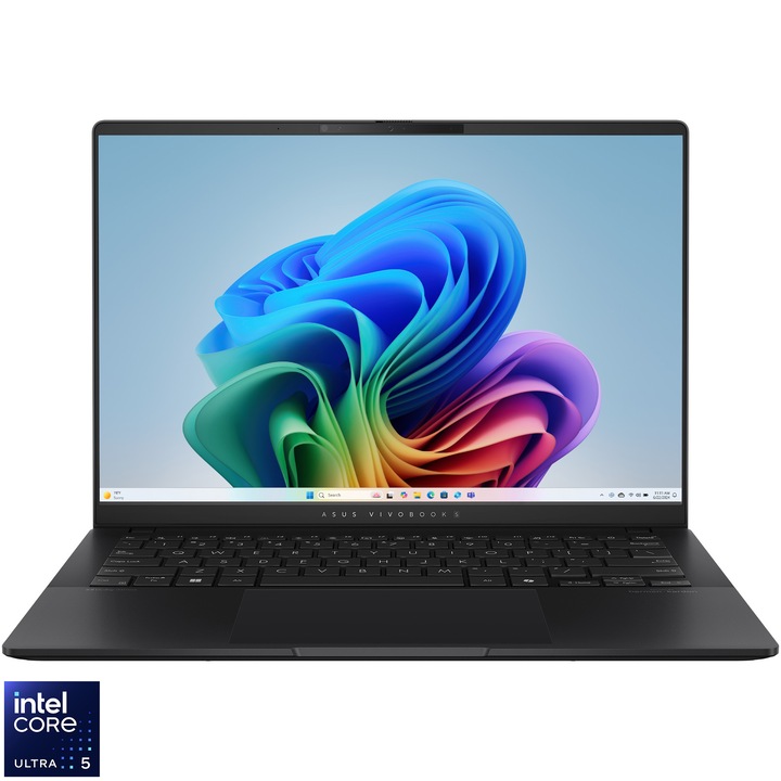 Лаптоп ASUS Vivobook S 14 S5406SA, Intel® Core™ Ultra 5 226V, 14'', WUXGA, OLED, 16GB, 1TB SSD, Intel® Arc™ Graphics, Windows 11 Pro, Neutral Black