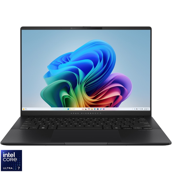 Лаптоп ASUS Vivobook S 14 S5406SA, Intel® Core™ Ultra 7 258V, 14'', WUXGA, OLED, 32GB, 1TB SSD, Intel® Arc™ Graphics, Windows 11 Pro, Neutral Black
