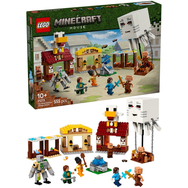 LEGO® Minecraft - Ghast Balloon Attack on the Village 21273, 555 части