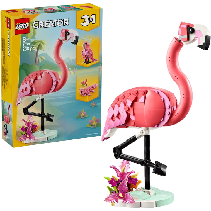 LEGO® Creator 3в1 - Диви животни: Розово фламинго 31170, 288 части