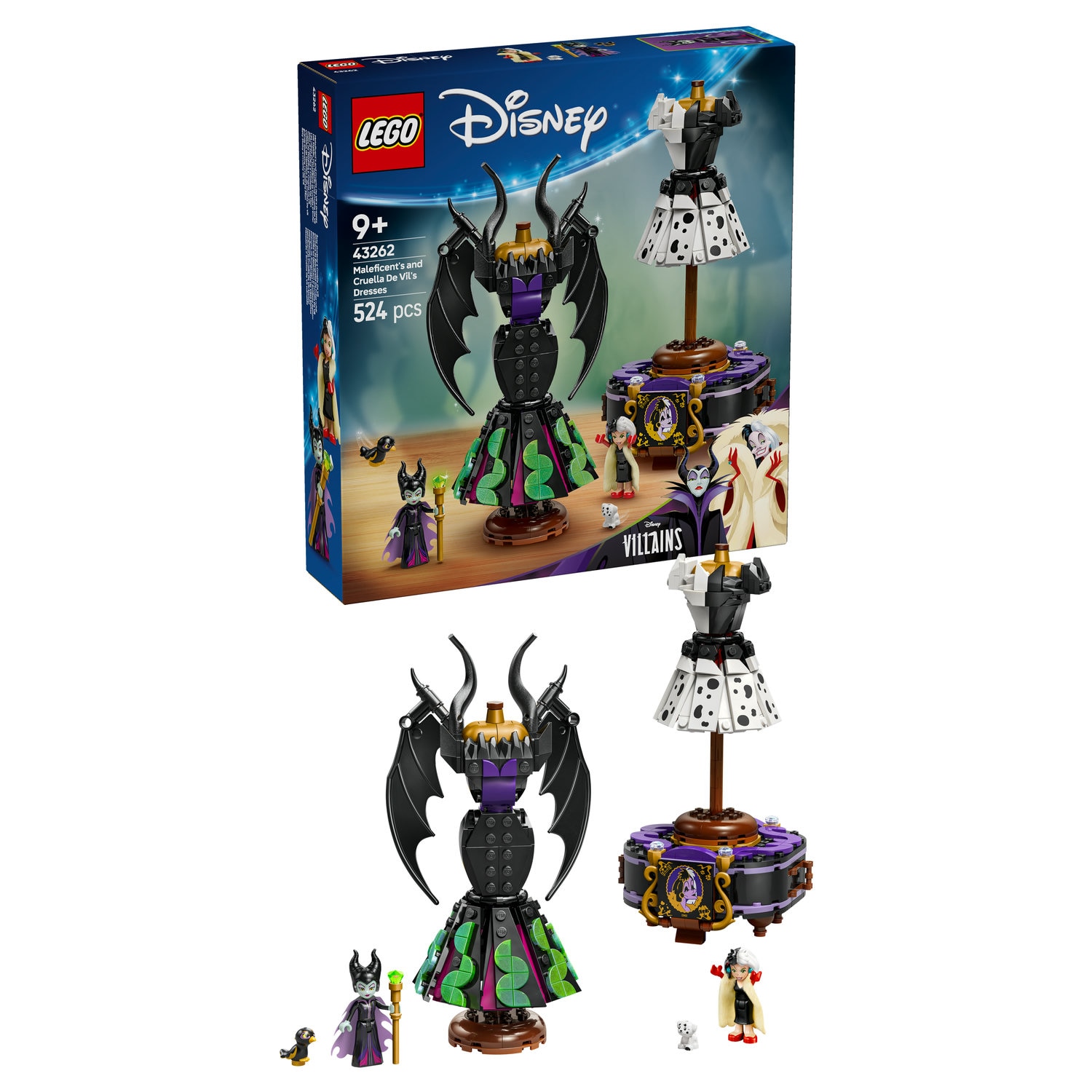 LEGO® Disney - Rochiile lui Maleficent si Cruella De Vil 43262, 524 piese