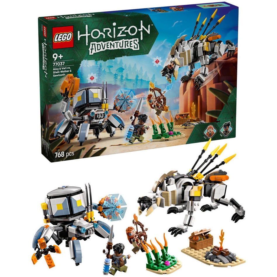 LEGO® Horizon Adventures™ - Aloy si Varl vs. Shell-Walker si Sawtooth 77037, 768 piese