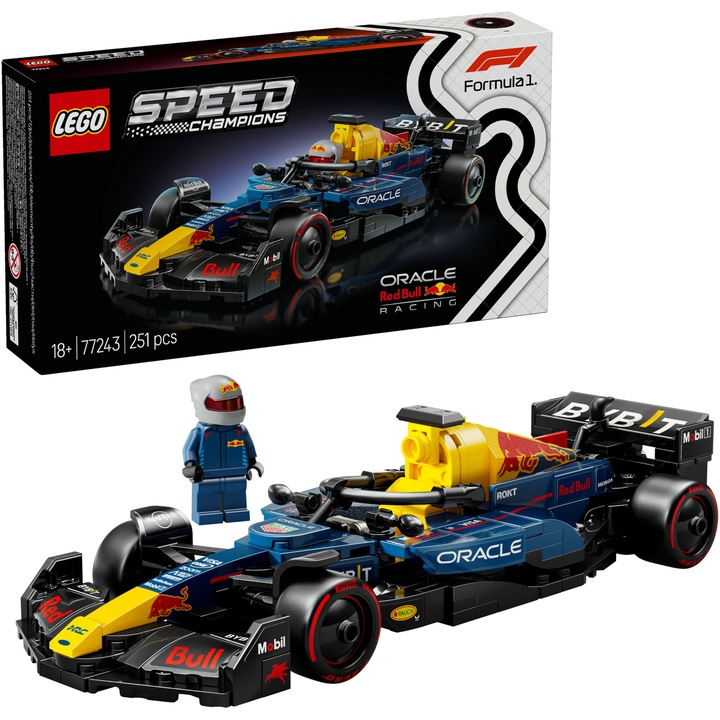 LEGO® Speed Champions - Състезателна кола F1® Oracle Red Bull Racing RB20 77243, 251 части