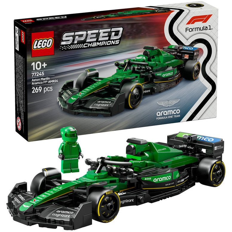 LEGO® Speed Champions - Masina de curse Aston Martin Aramco F1® AMR24 77245, 269 piese