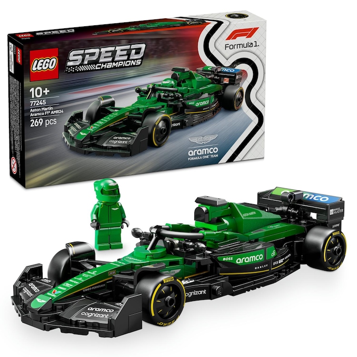 LEGO® Speed Champions - Състезателна кола Aston Martin Aramco F1® AMR24 77245, 269 части