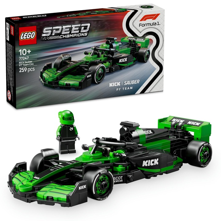 LEGO® Speed Champions - Състезателна кола KICK Sauber F1® Team C44 77247, 259 части