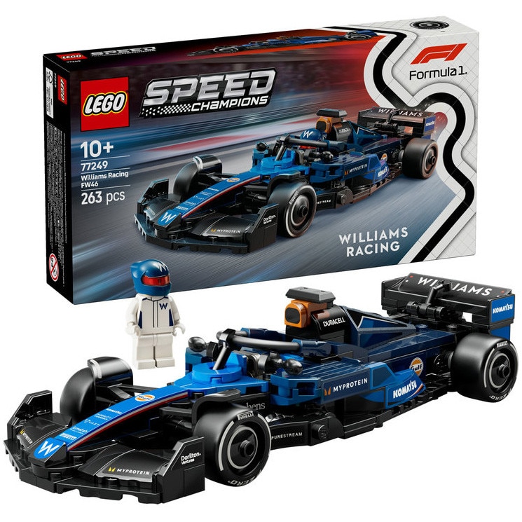 Set de constructie LEGO® Speed Champions - Masina de curse F1® Williams Racing FW46 77249, 263 piese, Masina de Jucarie pentru Copii, Jucarii pentru Baieti si Fete, Cadouri pentru