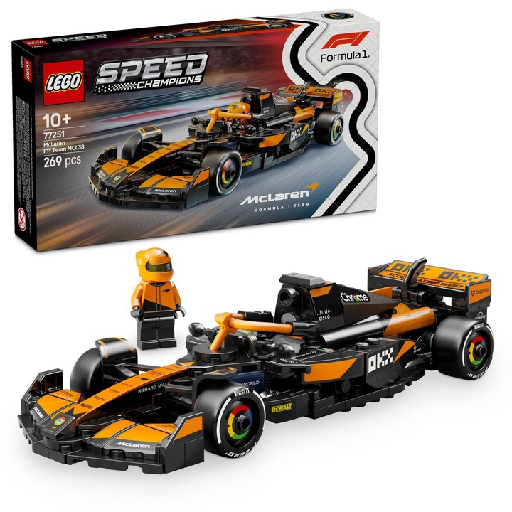 LEGO® Speed Champions - Състезателна кола McLaren F1® Team MCL38 77251, 269 части
