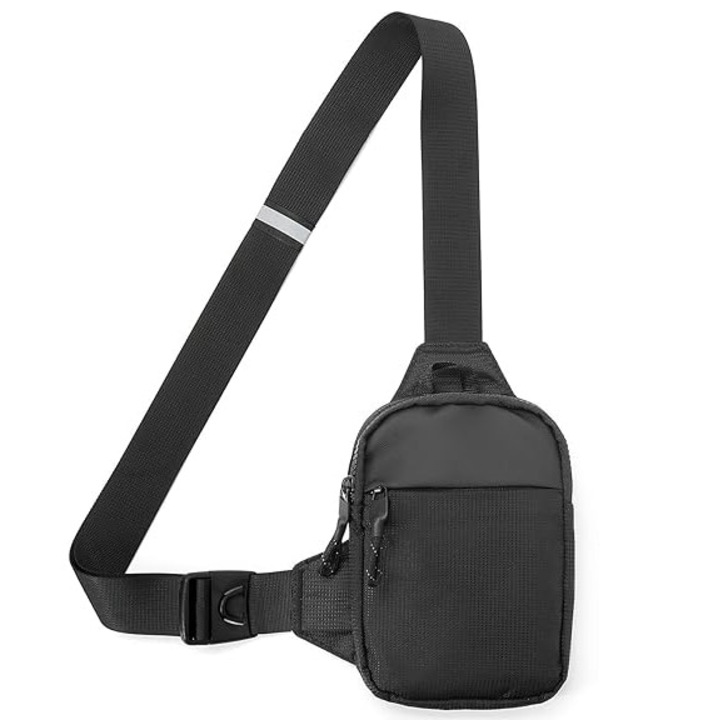 Férfi crossbody táska, Basesailor, fekete, mérete 14x19cm, nagy kapacitású, állítható pánt