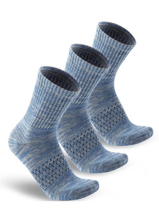 Комплект от 3 чифта мъжки чорапи YOETEY, Cotton, Blue, 39-42 EU