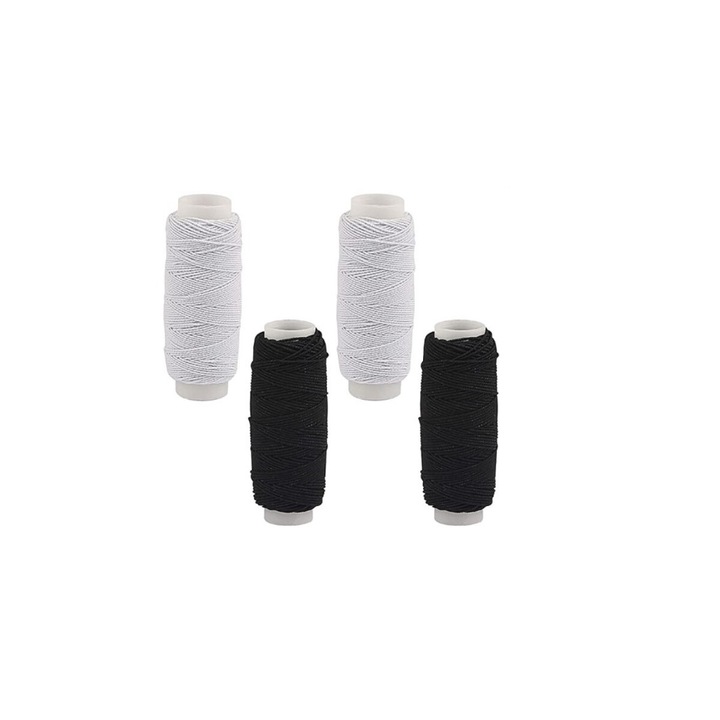 Set ata cusut, alb si negru, 0.3mm x 6m, 4 buc