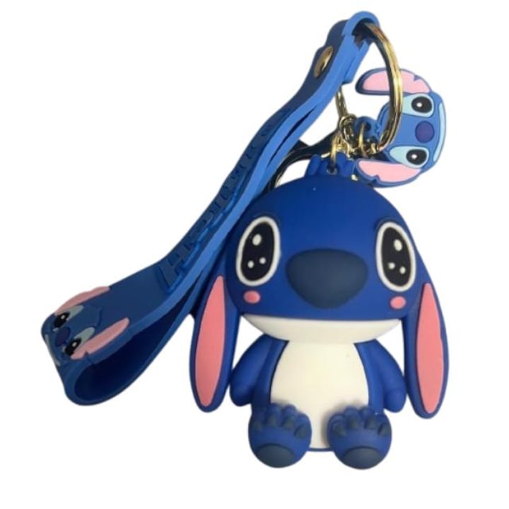 Ключодържател гумиран шев, син, 10 см