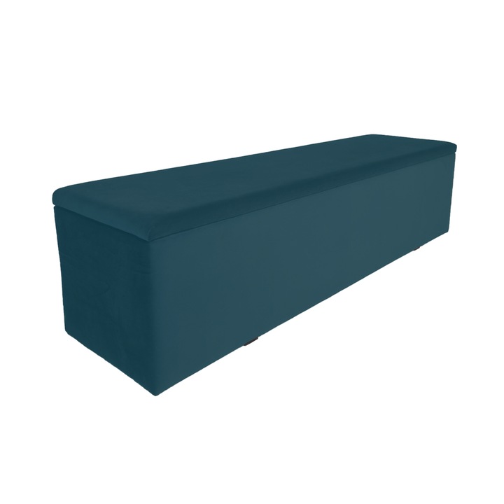 Bancheta, lada de pat tapitata, verde marin 180cm