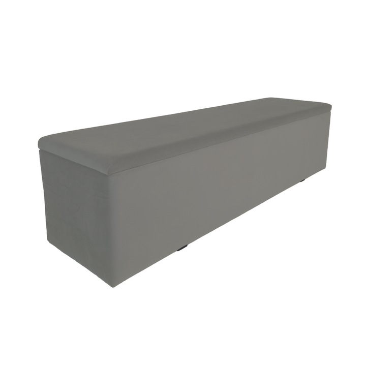 Bancheta, lada de pat tapitata, gri deschis, 190cm