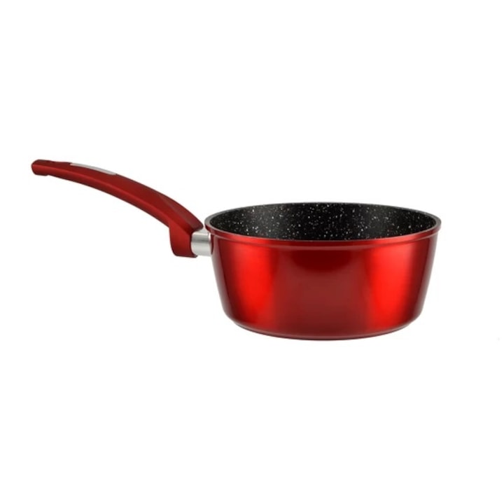 Cratita cu maner Metal Red Line, 18 cm, Antiaderent