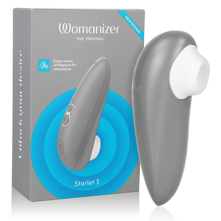 Klitorisz stimulátor Womanizer Starlet 3, 6 intenzitási fokozat, vízálló, szürke