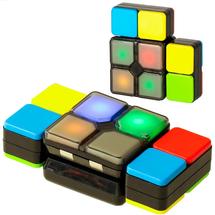 Jucarie interactiva, Zola, dezvoltarea inteligentei, 4 moduri de joc, Led-uri multicolore, efecte sonore, 15 x 7.5 x 5 cm