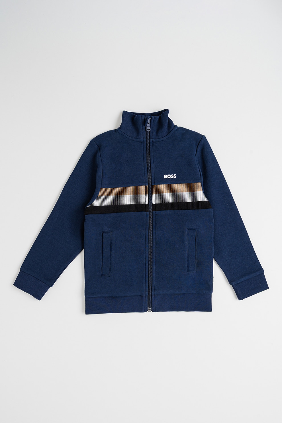 BOSS Jr.様 BOSS Kidswear, Trening din amestec de bumbac cu fermoar, Bleumarin