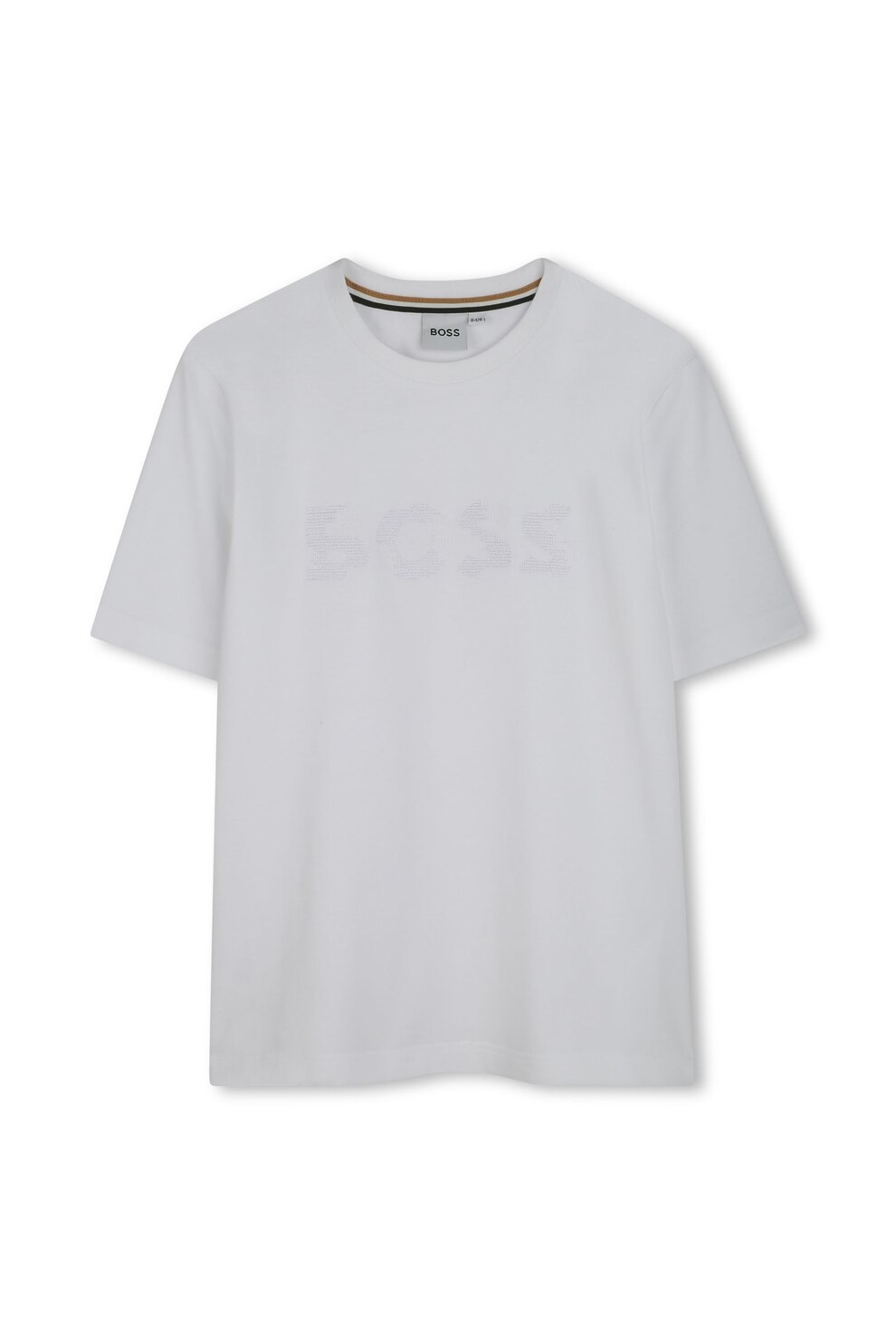 BOSS Kidswear, Tricou lejer din bumbac cu model uni, Gri deschis, 162 CM