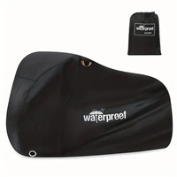 Husa de exterior pentru motocicleta, Hggzeg, Husa protectie moto, Prelata bicicleta, XXL, Cu chinga cu catarama, elastic elastic, banda reflectorizanta, Rezistenta la ploaie, Rezistent la praf, Razele UV, Oxford, 245 x 105 x 125cm, Negru