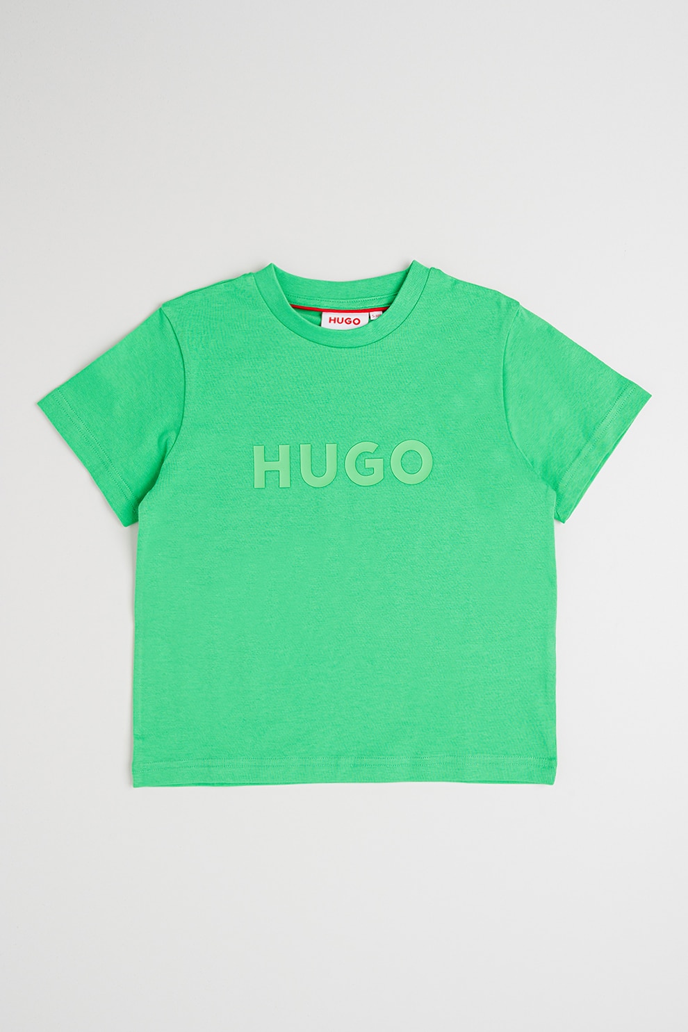 HUGO, Tricou din bumbac cu logo, Verde deschis, 162 CM