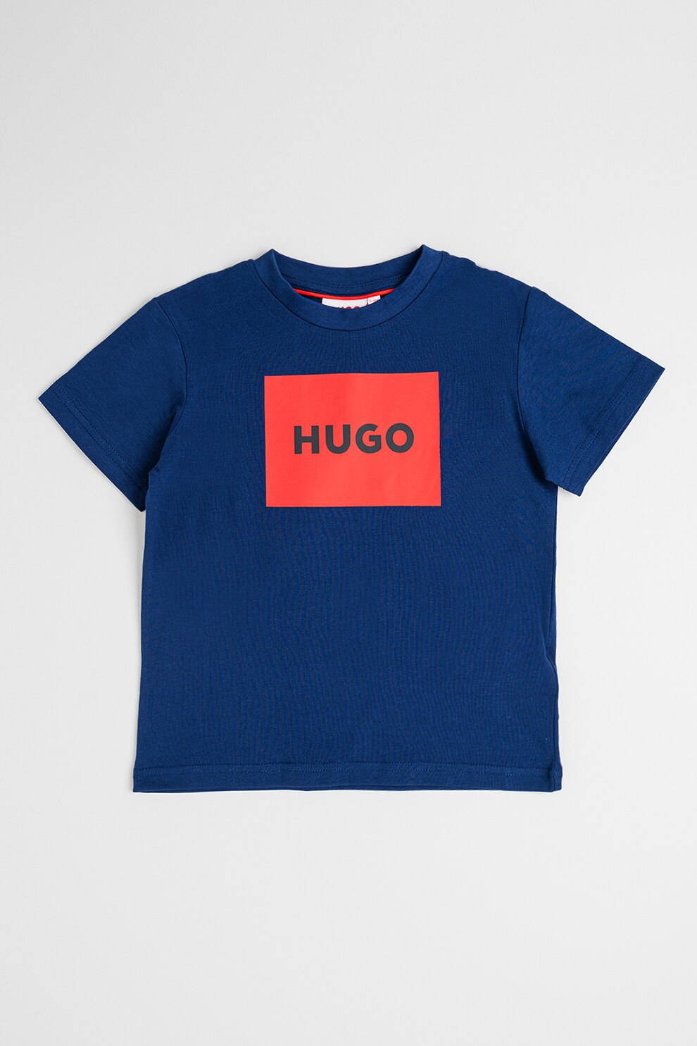HUGO, Triocu din bumbac cu imprimeu logo, Bleumarin, 138 CM